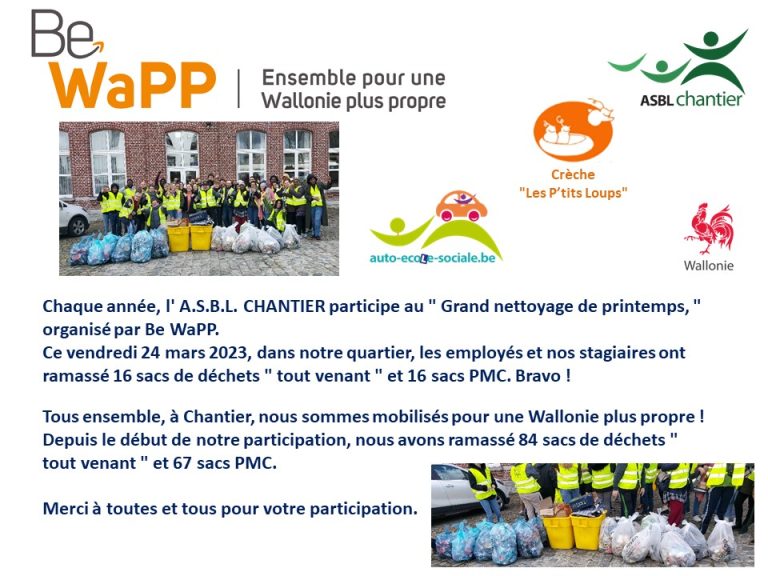 Wallonie Plus Propre Vendredi 24 mars 2023 MERCI